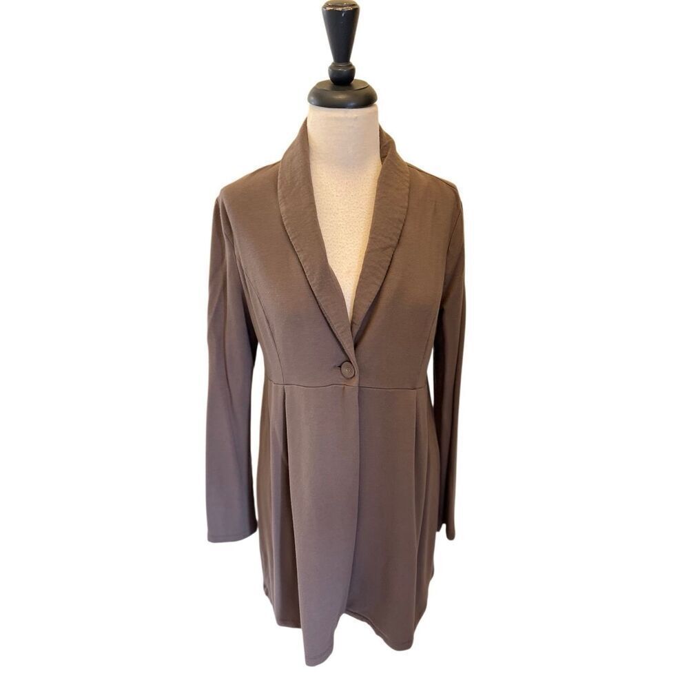 Soma Live Lounge Wear Women's One Button Long Sleeve Jacket Olive Medium
